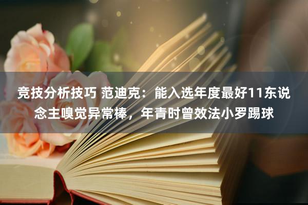 竞技分析技巧 范迪克：能入选年度最好11东说念主嗅觉异常棒，年青时曾效法小罗踢球