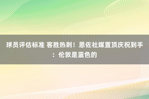 球员评估标准 客胜热刺！恩佐社媒置顶庆祝到手：伦敦是蓝色的